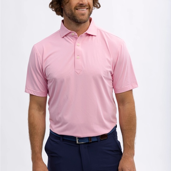 Turtleson Pink Performance Golf Polo Size L NWT Zurich Classic & Fore Kids Logos